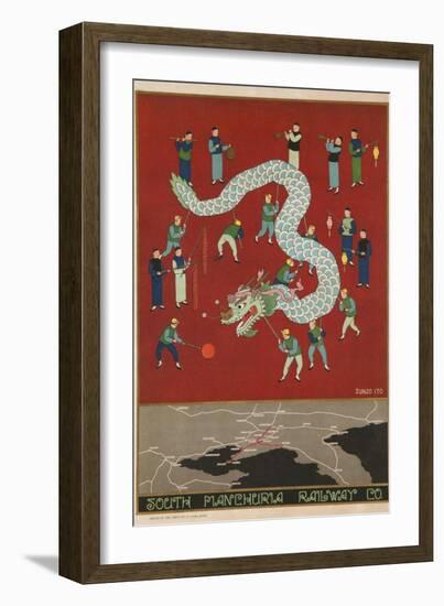 The South Manchuria Railway Travel Poster Dragon Float-null-Framed Giclee Print