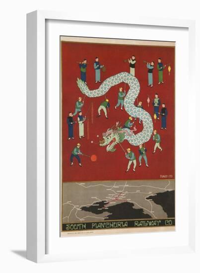 The South Manchuria Railway Travel Poster Dragon Float-null-Framed Giclee Print