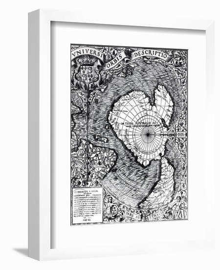 The South Pole, Detail from the "Mappamonde a Projection Cordiforme," 1531-Oronce Fine-Framed Giclee Print