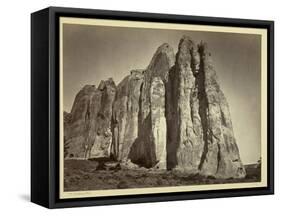 The South Side of Inscription Rock, 1873-Timothy O'Sullivan-Framed Stretched Canvas