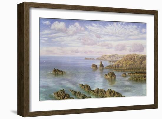 The Southern Coast of Guernsey, 1875 (W/C on Paper)-John Brett-Framed Giclee Print