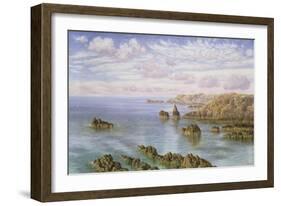 The Southern Coast of Guernsey, 1875 (W/C on Paper)-John Brett-Framed Giclee Print