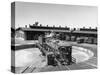 The Southern Pacific Yard Displaying Early Locomotives-null-Stretched Canvas