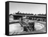 The Southern Pacific Yard Displaying Early Locomotives-null-Framed Stretched Canvas