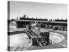 The Southern Pacific Yard Displaying Early Locomotives-null-Stretched Canvas