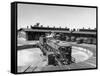 The Southern Pacific Yard Displaying Early Locomotives-null-Framed Stretched Canvas