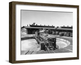 The Southern Pacific Yard Displaying Early Locomotives-null-Framed Photographic Print