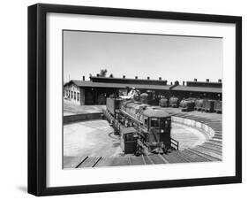 The Southern Pacific Yard Displaying Early Locomotives-null-Framed Photographic Print