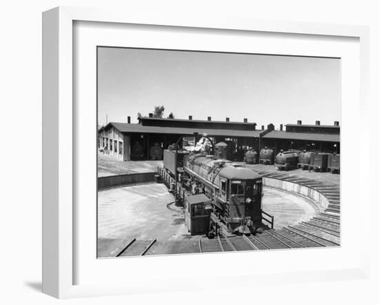 The Southern Pacific Yard Displaying Early Locomotives-null-Framed Photographic Print