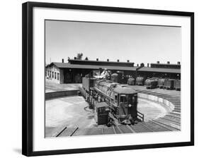 The Southern Pacific Yard Displaying Early Locomotives-null-Framed Photographic Print