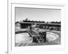 The Southern Pacific Yard Displaying Early Locomotives-null-Framed Photographic Print