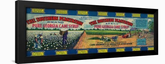 The Southern Plantation Syrup Label - Cairo, GA-Lantern Press-Framed Art Print