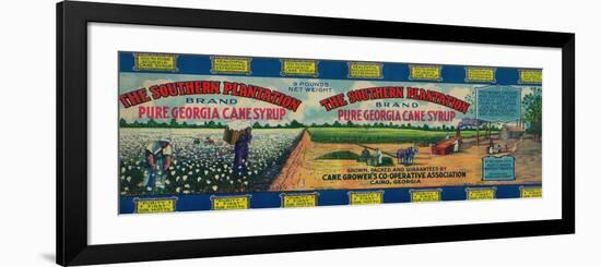 The Southern Plantation Syrup Label - Cairo, GA-Lantern Press-Framed Premium Giclee Print