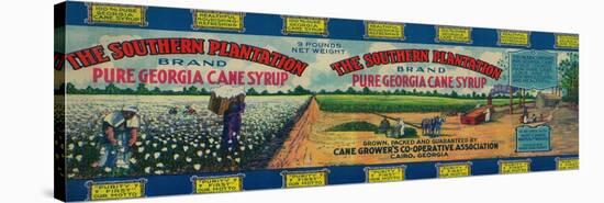 The Southern Plantation Syrup Label - Cairo, GA-Lantern Press-Stretched Canvas