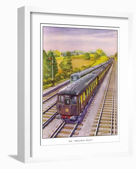 The Southern Railway's Electric Pullman Express the "Brighton Belle" Between London and Brighton-R.m. Clark-Framed Art Print