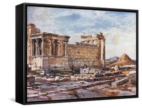 The Southern Side of the Erechtheum, with the Foundations of the Earlier Temple of Athena Polias-John Fulleylove-Framed Stretched Canvas