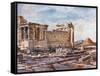 The Southern Side of the Erechtheum, with the Foundations of the Earlier Temple of Athena Polias-John Fulleylove-Framed Stretched Canvas