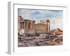 The Southern Side of the Erechtheum, with the Foundations of the Earlier Temple of Athena Polias-John Fulleylove-Framed Giclee Print