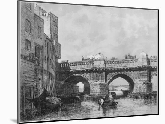 The Southwark End of Old London Bridge, 1831, (1912). Artists: Unknown, Edward William Cooke-Edward William Cooke-Mounted Giclee Print