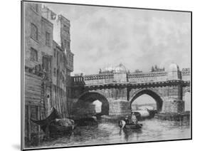 The Southwark End of Old London Bridge, 1831, (1912). Artists: Unknown, Edward William Cooke-Edward William Cooke-Mounted Giclee Print