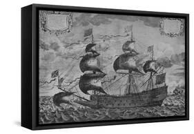 'The Sovereign of the Seas', c1637-J Payne-Framed Stretched Canvas