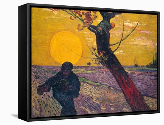 The Sower at Sunset, 1888-Vincent van Gogh-Framed Stretched Canvas