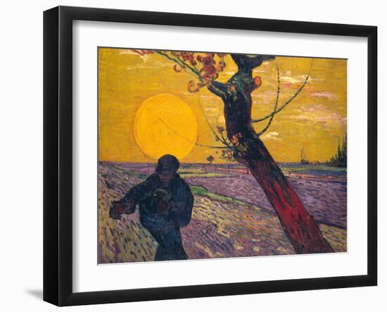 The Sower at Sunset, 1888-Vincent van Gogh-Framed Giclee Print