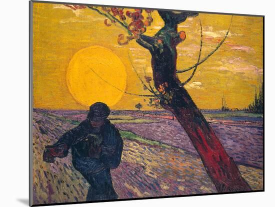 The Sower at Sunset, 1888-Vincent van Gogh-Mounted Giclee Print