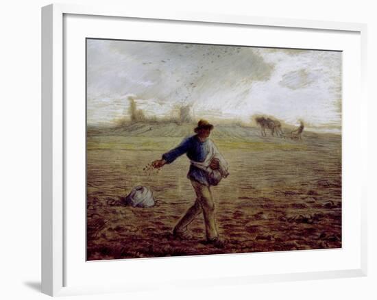 The Sower, C.1865-Jean-François Millet-Framed Giclee Print