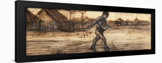 The Sower, from a Series of Four Drawings Representing the Four Seasons-Vincent van Gogh-Framed Giclee Print