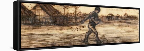 The Sower, from a Series of Four Drawings Representing the Four Seasons-Vincent van Gogh-Framed Stretched Canvas