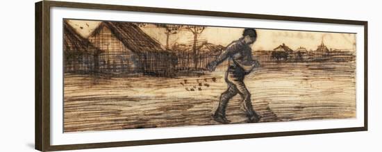 The Sower, from a Series of Four Drawings Representing the Four Seasons-Vincent van Gogh-Framed Giclee Print