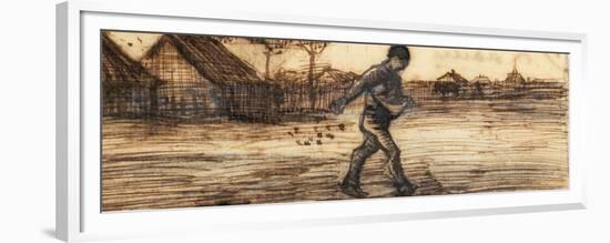 The Sower, from a Series of Four Drawings Representing the Four Seasons-Vincent van Gogh-Framed Giclee Print