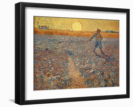 The sower. Oil on canvas.-Vincent van Gogh-Framed Giclee Print