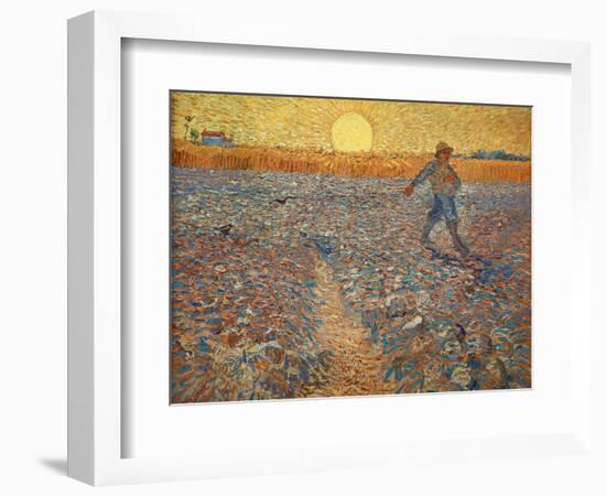 The sower. Oil on canvas.-Vincent van Gogh-Framed Giclee Print