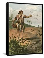 The Sower-English School-Framed Stretched Canvas