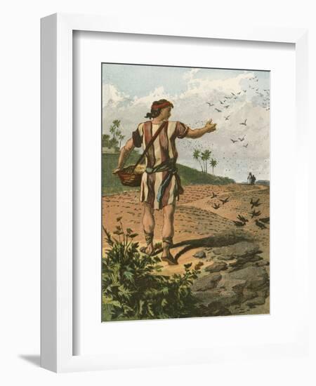 The Sower-English School-Framed Giclee Print