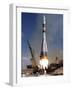 The Soyuz TMA-13 Spacecraft Launches from the Baikonur Cosmodrome in Kazakhstan-Stocktrek Images-Framed Photographic Print