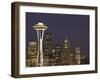 The Space Needle and Skyline at Night, Seattle, Washington, USA-Dennis Flaherty-Framed Photographic Print