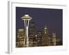 The Space Needle and Skyline at Night, Seattle, Washington, USA-Dennis Flaherty-Framed Photographic Print