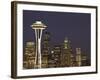 The Space Needle and Skyline at Night, Seattle, Washington, USA-Dennis Flaherty-Framed Photographic Print