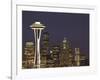 The Space Needle and Skyline at Night, Seattle, Washington, USA-Dennis Flaherty-Framed Photographic Print