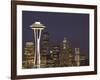 The Space Needle and Skyline at Night, Seattle, Washington, USA-Dennis Flaherty-Framed Photographic Print