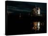 The Space Shuttle Atlantis is Reflected in a Pond on Pad 39B-null-Stretched Canvas