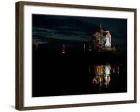 The Space Shuttle Atlantis is Reflected in a Pond on Pad 39B-null-Framed Photographic Print