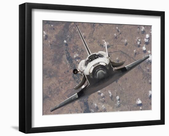 The Space Shuttle Discovery Approaches the International Space Station for Docking-Stocktrek Images-Framed Premium Photographic Print
