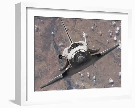 The Space Shuttle Discovery Approaches the International Space Station for Docking-Stocktrek Images-Framed Premium Photographic Print