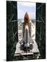 The Space Shuttle Discovery Begins Its Six Hour Trek from the Vehicle Assembly Building-null-Mounted Premium Photographic Print