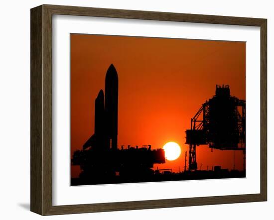 The Space Shuttle Discovery Nears the End of a Six Hour Journey from the Vehicle Assembly Building-null-Framed Photographic Print