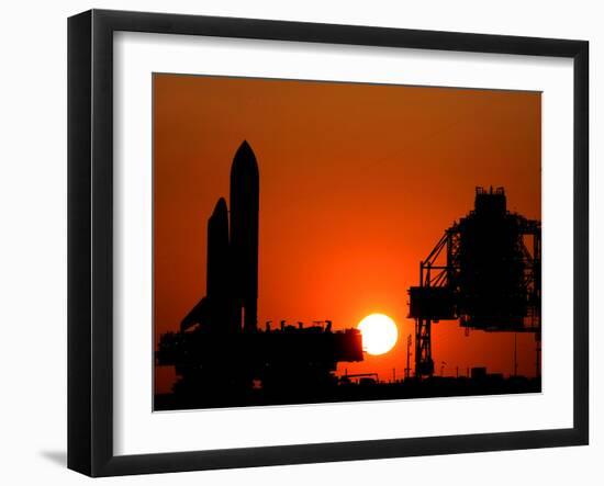 The Space Shuttle Discovery Nears the End of a Six Hour Journey from the Vehicle Assembly Building-null-Framed Photographic Print